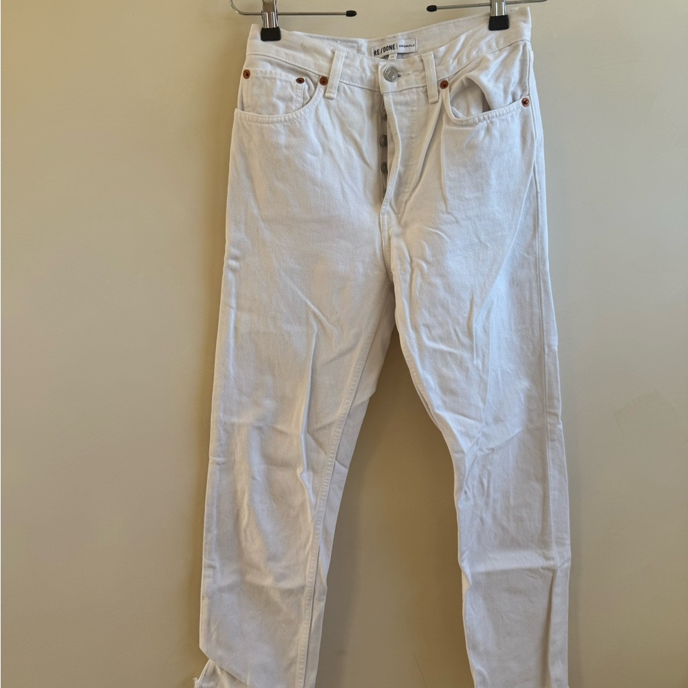 Re/Done Women's High Rise Jeans in White